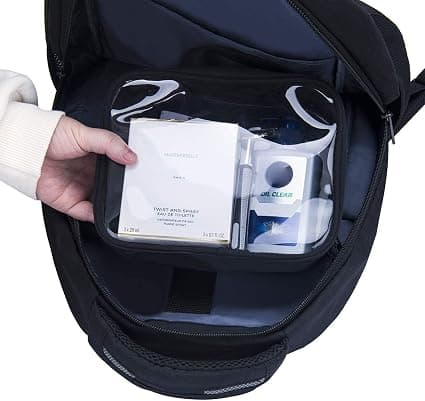 3-pack - Svart, Godkänd necessär med remhandtag, Transparent