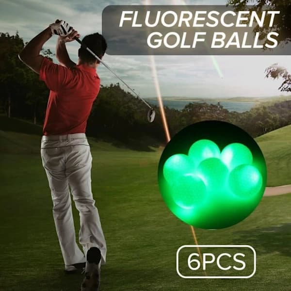 6 stk. LED Lysende Golfbolde Fluorescerende Nat Tilfældig Farve