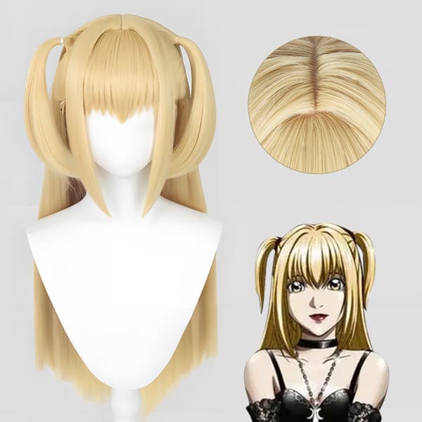 Misa Amane cosplay paryk anime Death Note cosplay「hsiu」fiber syntetisk