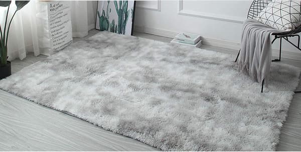 Blød og fluffy tæppe, silkeblødt plys tæppe, fluffy indendørs tæppe, moderne skridsikkert