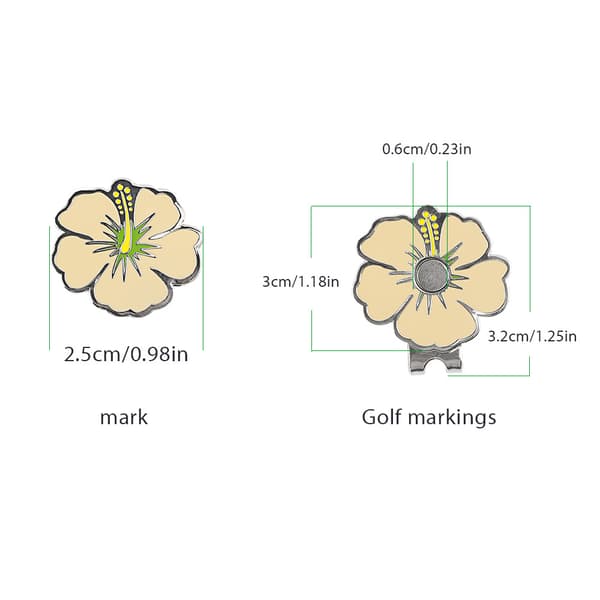 Golf Hat Clip med Magnetisk Boldmarkør Gul