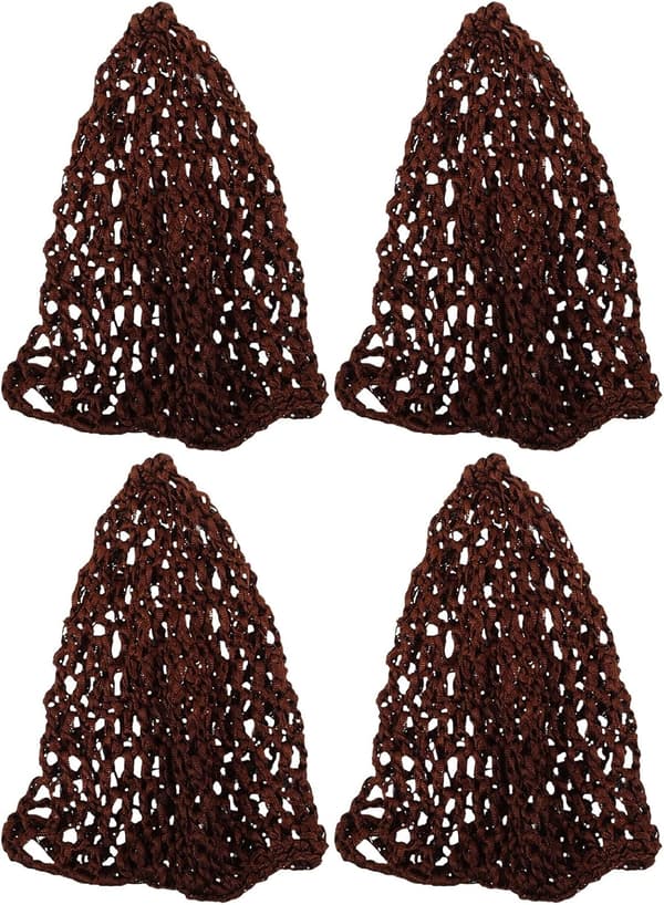 4 stk. åndbart strækhårnet til sovende kvinder, polyester mesh-hætte, anti-frizz kontrol og design