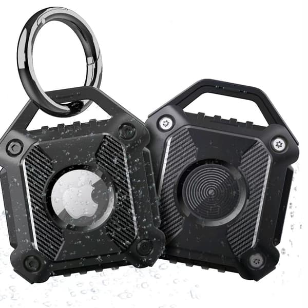 Armor Kolfiber TPU AirTag-holder - Svart