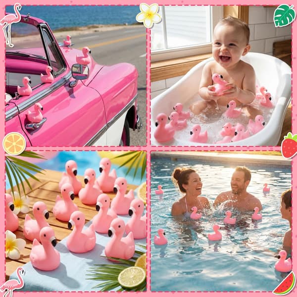 24 stk. Flamingo Gummiand Bulk Fest, Sød, Lyserød Lys Light Pink