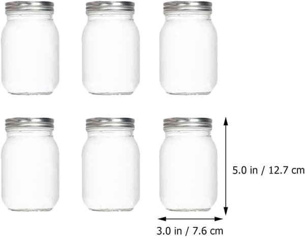 6 stycken förseglade syltburkar 500 ml glasflaskor matförvaringsbehållare