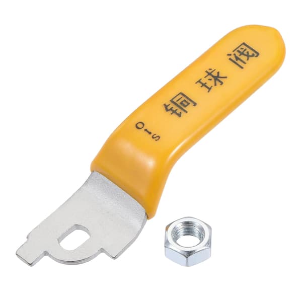 Lite spakhåndtak 2 tommer lengde jern forkrommet erstatning kvart omdreining med plastgrep gul for kuleventil size_name 76mm
