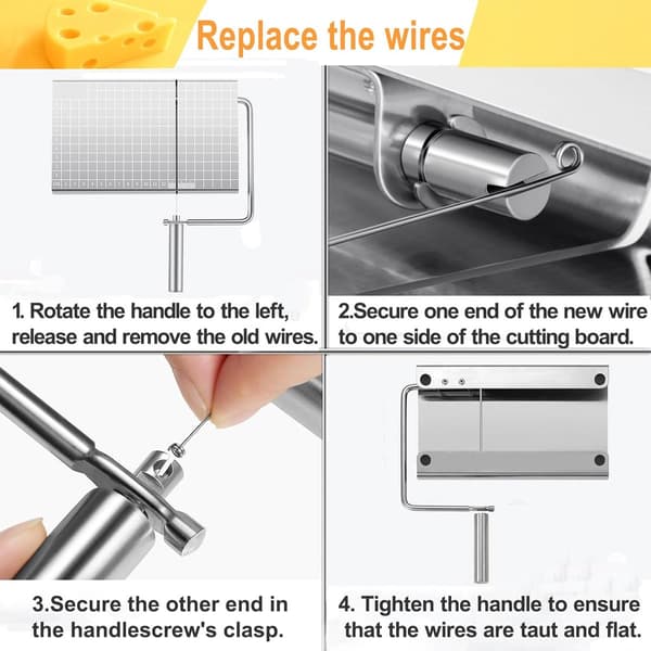 Cheese Slicer with Measuring Scale - 6 Replaceable Blades - Precision Cutting - Dishwasher Safe - For Cheese Lovers and Home Use