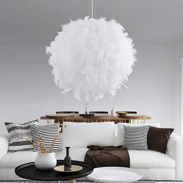 Fjerlampe Loftslampe 30 cm E27 40W Hvid