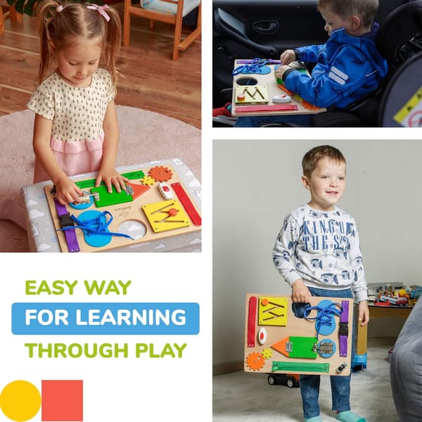 Busy Board Montessori - Aktivitetsbræt til børn - Sensorisk trælegetøj