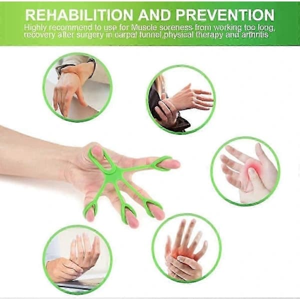 (pow yeah!) Hand Finger Trainer, Hand Training Set, 3 Grip Rings + 3 Silicone Finger Extenders + 3 Finger Training Balls (9 pcs)