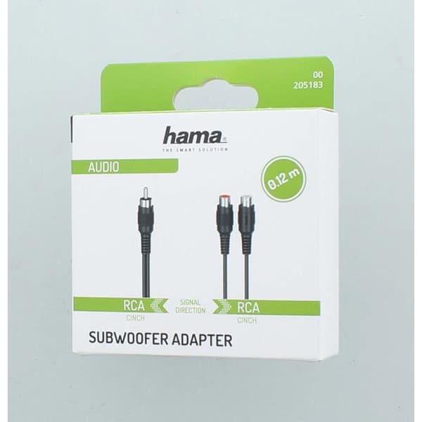 Adapter lyd subwoofer RCA-plugg til 2x RCA-uttak Svart