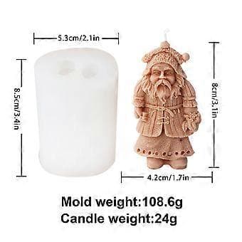 Tomte Silicone Molds 3D Christmas Gnome Candle Mold DIY Handmade Aromatherapy Candle Making Mold Handmade (Bearded Gnome)[JUN]