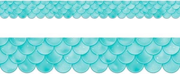 Turquoise Scallops Bulletin Board Borders for Classroom Decoration