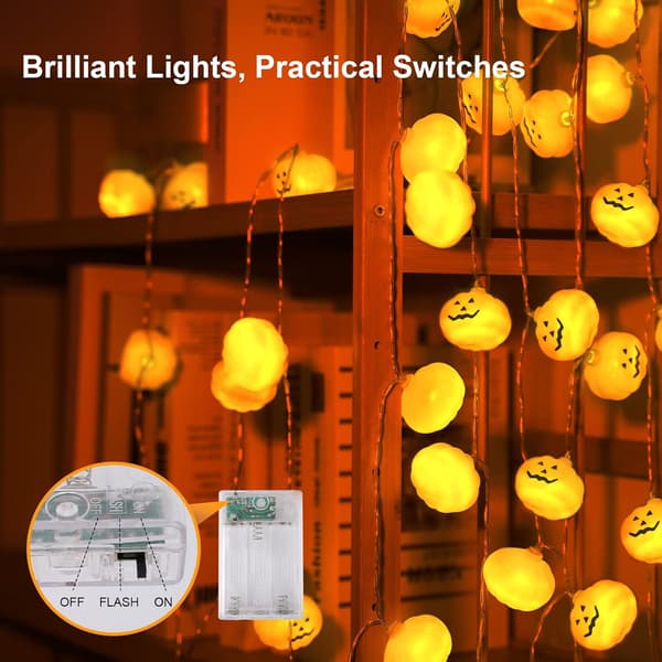 Halloween Pumpkin Lantern Lights, 3M 20 LED Orange Pumpkin Lights