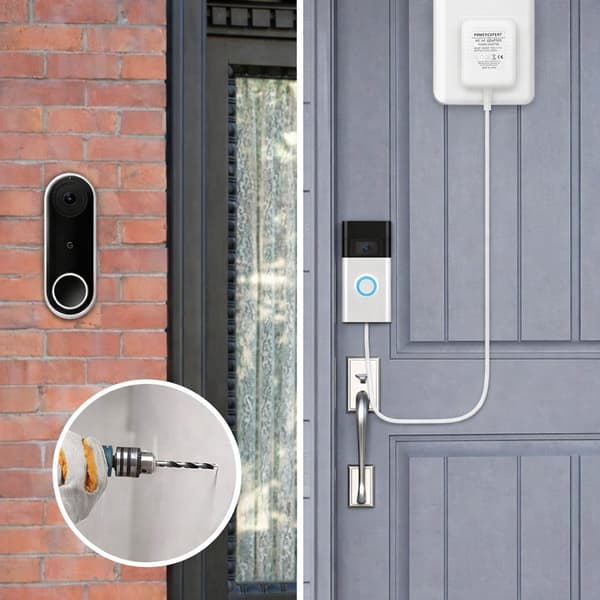 Video Doorbell Power Adapter, 24V AC 500mA Plug-in Transformer With 7.5m Cable For Ring Eufy Smart Doorbells, White