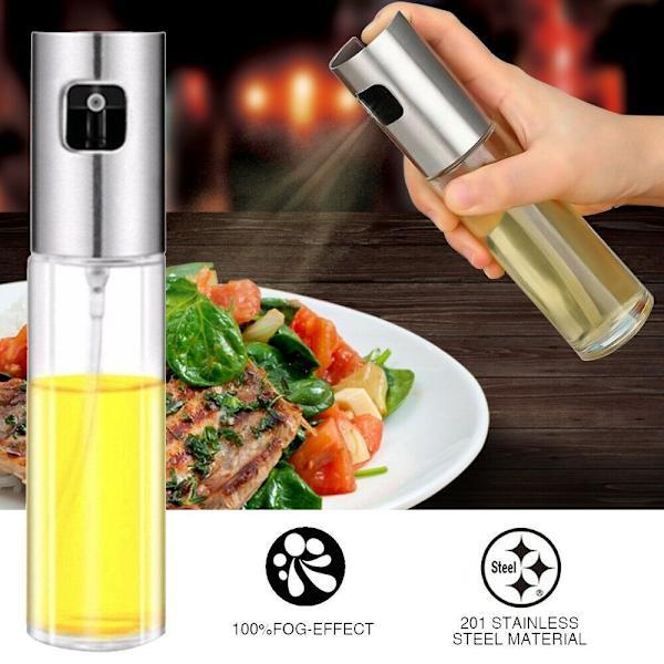 Glass oil bottle with spray function
