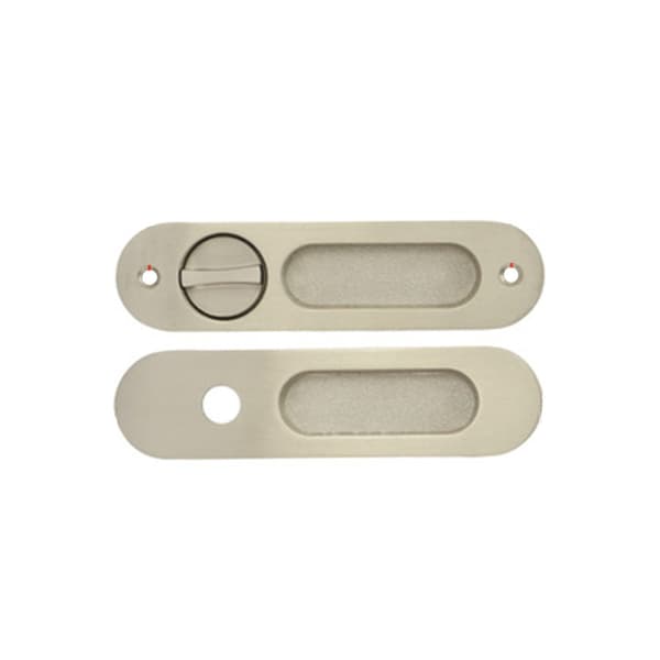 Flush Sliding Door Handle Set - Embedded Lock Body Handle for Interior Doors Silver Silver 120