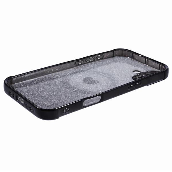 Cover til iPhone 16 Plus Gradient Sparkle TPU Mobilcover Kompatibelt med MagSafe - Sort