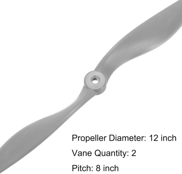 12x8 tommer RC Propell 2-bladet Grå 2 stk size_name 8mm to 11mm
