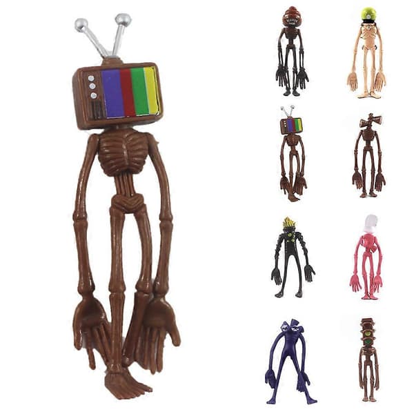 8-delt Siren Head Actionfigursett - Kakepynt & Festdekorasjoner [JUN]