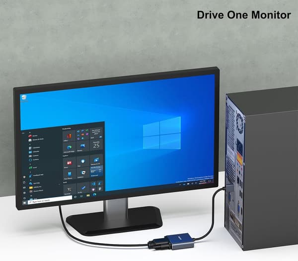 USB 3.0 til VGA-adapter, USB 3.0 til VGA hann til hunn-adapter for Windows 11, Windows 10, Windows 8.1, Windows 8, Windows 7