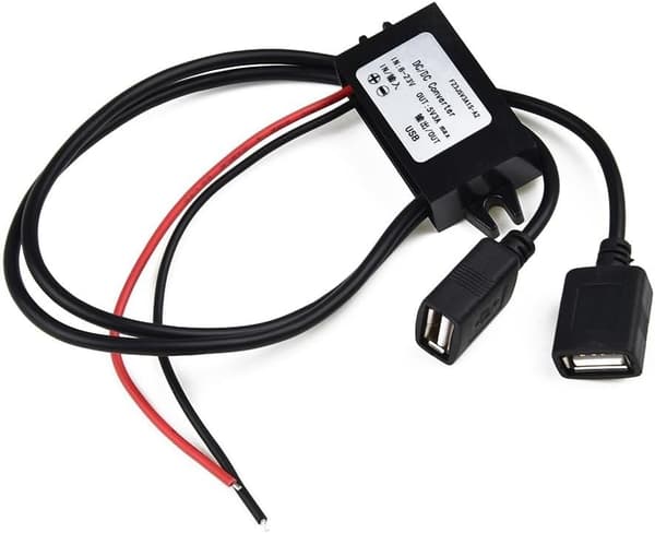 DC til 3A USB-udgang, kompakt beskyttelse 12V-5V Step-Down strømkonverter Dual 46x27x14mm med overstrøm
