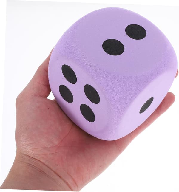 Large EVA Foam Dice Large Dice for Adults and Teenagers - 8cm Smooth Rounded