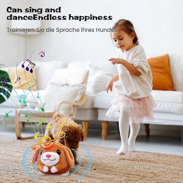 (Pow Yeah!) Active Moving Plush Toy, Talking Moving Dog Toy