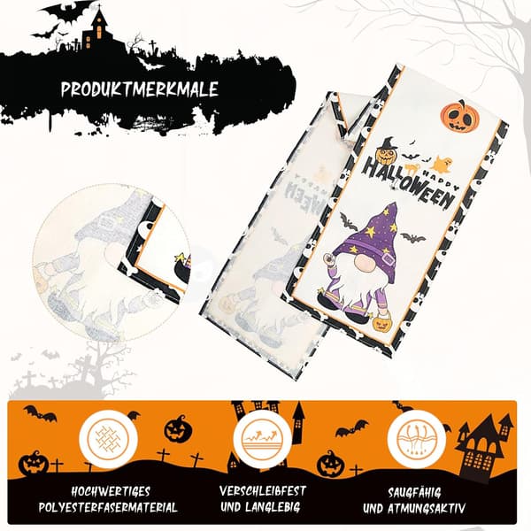 1 st lila Halloween bordslöpare, köksbordsdekoration