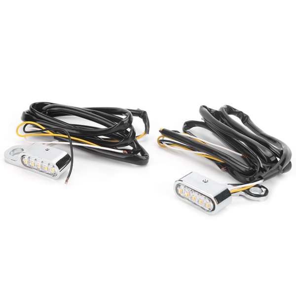 DC12V 2 stk. Motorcykel LED Blinklys Indikator Lys Krom Sølv Passer til XL 48 72 1200 883 2004-2020