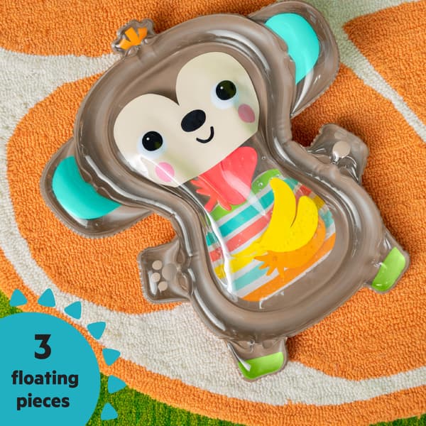 Bright Starts Hungry Monkey Vannmatte, Babylekematte, Oppblåsbar Sensorisk Leke for Spedbarn 0-6 Måneder Hungry Monkey Hungry Monkey