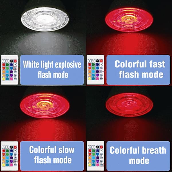 【PP】E14 LED-pære Smart Lyskilde Farvespotlight Neonlys RGB med Controller Lys Belysning Dæmpbar som vist