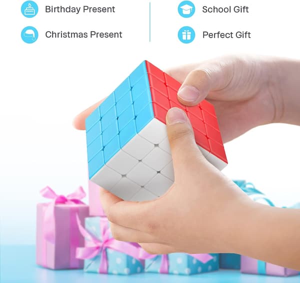 4x4x4 Magic Cube Christmas Gift for Kids and Adults (Stickerless)