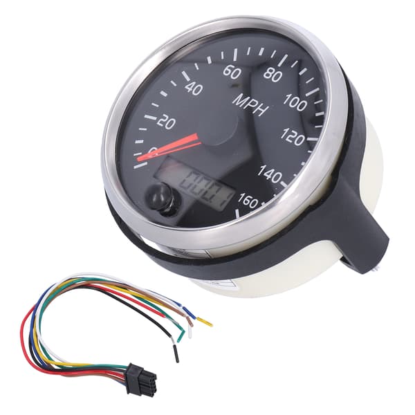 3,3 tommer 12V 24V 160 MPH Speedometer LCD Hvit Gul Bakgrunnsbelysning for Bil Lastebil Båt