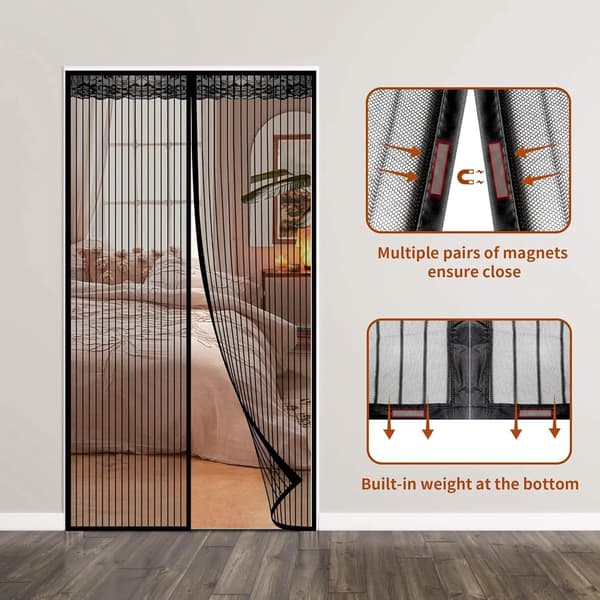 Magnetic Mosquito Net Door - Automatic Closing - Ultra-fine Mesh - Easy Tool-Free Installation - Suitable for Daily Use - 110*220CM