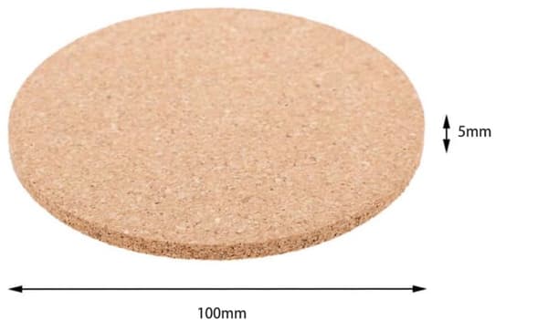 Cork Coasters, 80 Pieces, Round 100x5mm, Heat Resistant for Kitchen and Dining Table