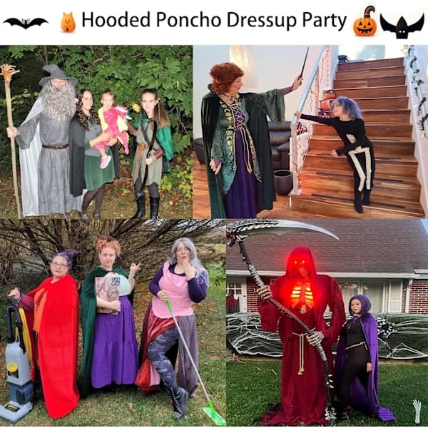 (pow yeah!) Halloween kappe med hætte Lang kappe med hætte Jul Halloween kappe Kostumer Hætte kappe Maskerade udklædning Blå