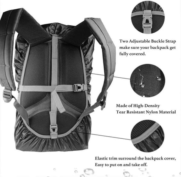 Waterproof Rain Cover for Backpack (XS(15-25L)) Triple Waterproofing with Adjustable Anti-Slip Buckle Strap Durable a