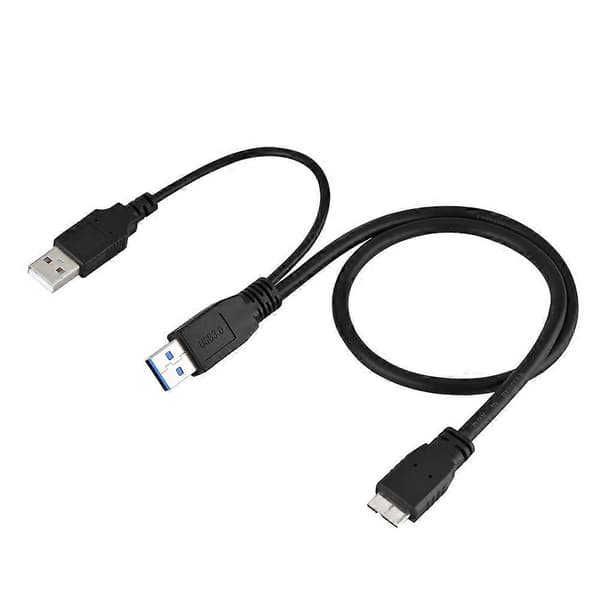 USB 3.0 A-hane till Micro B-hane Hane till hane Strömkabel Y-kabel för mobil hårddisk HDD 50cm