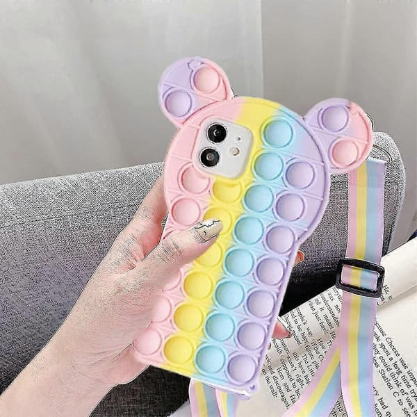 Regnbue øresnegl kompatibel med iPhone X/XS, iPhone 11, iPhone 12/12Pro boble telefoncover [JUN] iPhone 11 iPhone 11
