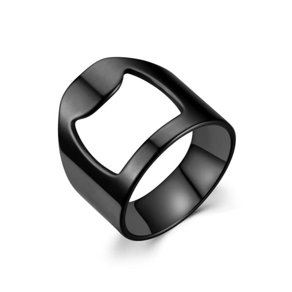 Ring med flaskeåpner – flaskeåpnerring svart
