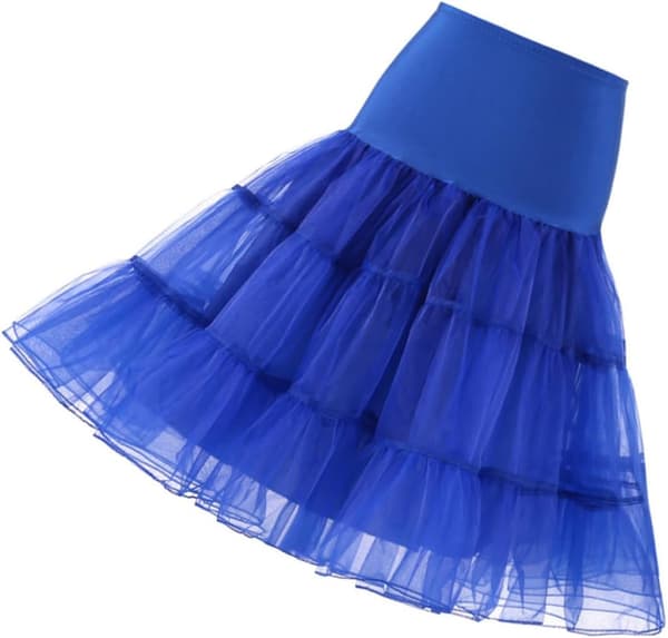 Hoopless Petticoat Kongeblå Underskjørt Retro Kvinner for Dans og Bryllup