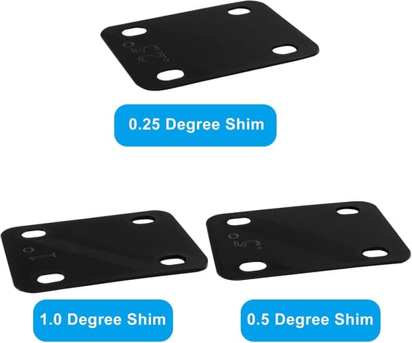 3-pack gitarrhalsbrickor, svart nylonpackning halsbrickskydd, 0,25°, 0,5°, 1° graders halsplattaverktyg för gitarrbasreparation