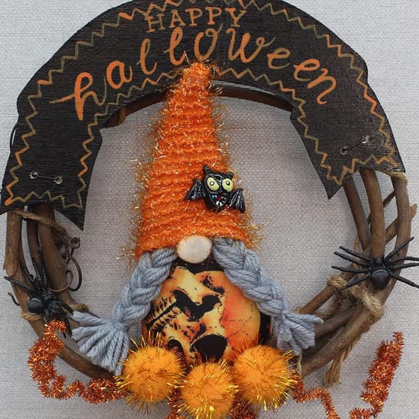 1 stk (2) Halloweenkrans 20 cm, Halloweenpynt til ophæng, Smal
