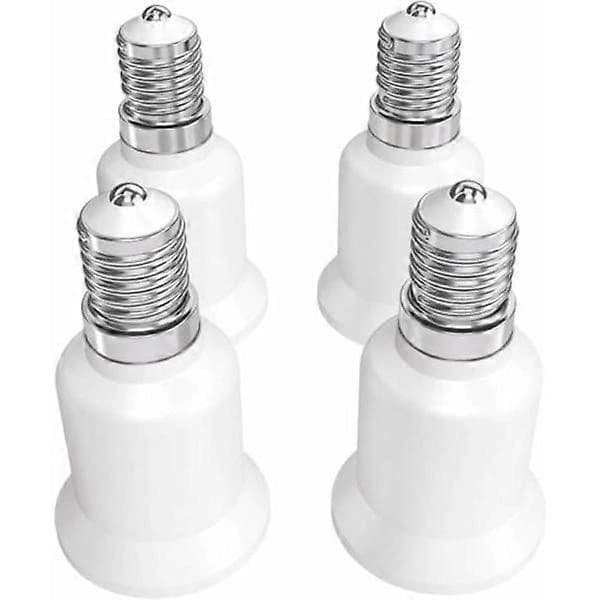 Sokkeladapter - E14 til E27 Sokkelkonverter - E27 base lampeholderadapter til halogen LED-pære 4-pak