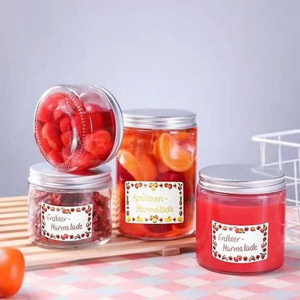 【PP】Labels for Jars, Self-Adhesive Jam Labels, Personalized, 1 Roll Decorative Removable Stickers for Kitchen Jam Jars, 250 pcs (FMY)