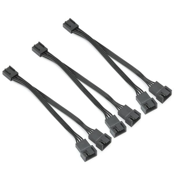 3 stk 4-pins 1 til 2 kablet Y-splitter adapterkabel for datamaskinkabinettvifte strømforsyning