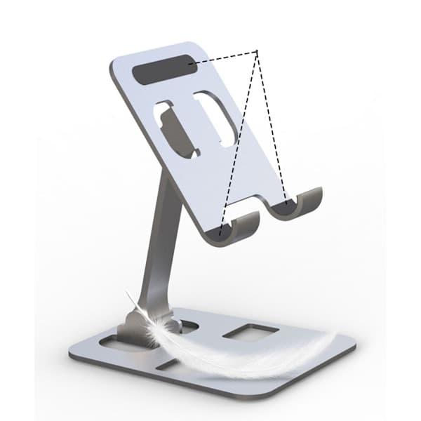 Smartphone Dock Mount Foldable Desk Mobile Phone Support Holder Angle Height Adjustable Phone/Tablet Stand Grey 0.1