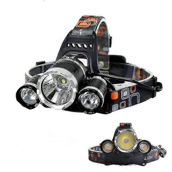 8000lm 3 LED T6 Hodelykt med 2x18650 oppladbart batteri og US/EU