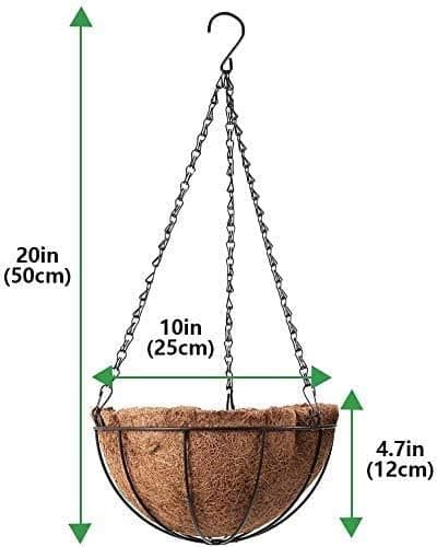 3-pack metallhängande planteringskorg med kokosfiberfoder 25 CM Rou